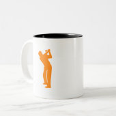 Orange Golf Zweifarbige Tasse (Vorderseite Links)