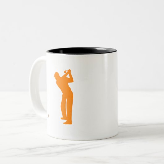 Orange Golf Zweifarbige Tasse (Vorderseite Links)