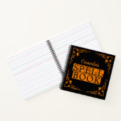 Orange Goth Zauberbuch Personalisiert Notizblock (Innenseite)