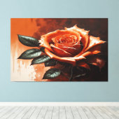 Orange Gothic Rose Leinwanddruck (Insitu (Holzboden))