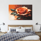 Orange Gothic Rose Leinwanddruck (Insitu (Schlafzimmer))