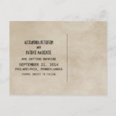 Orange Gothic Wirbel Save the Date Postkarte (Rückseite)