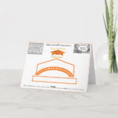 Orange Grad Cap Gold Blue Graduate Class 2024 Hat Karte (Rückseite)