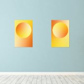 Orange Gradient Circle Vignette Abstract Design Bilderwand Sets (Holzboden)