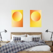 Orange Gradient Circle Vignette Abstract Design Bilderwand Sets (Schlafzimmer)