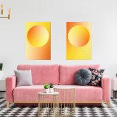 Orange Gradient Circle Vignette Abstract Design Bilderwand Sets (Wohnzimmer)