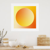 Orange Gradient Circle Vignette Abstract Design Poster (Küche)