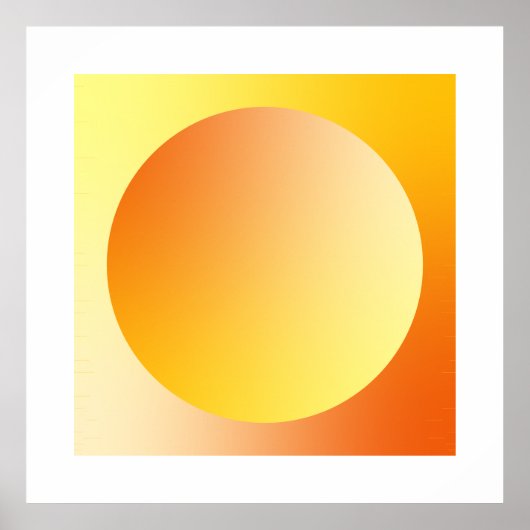 Orange Gradient Circle Vignette Abstract Design Poster (Vorne)