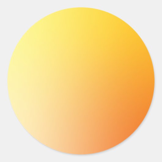 Orange Gradient Circle Vignette Abstract Design Runder Aufkleber (Vorderseite)