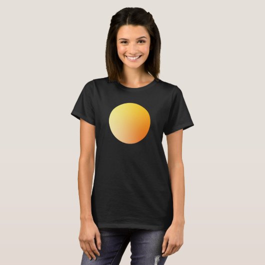 Orange Gradient Circle Vignette Abstract Design T-Shirt (Vorne ganz)