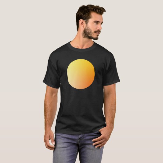 Orange Gradient Circle Vignette Abstract Design T-Shirt (Vorne ganz)