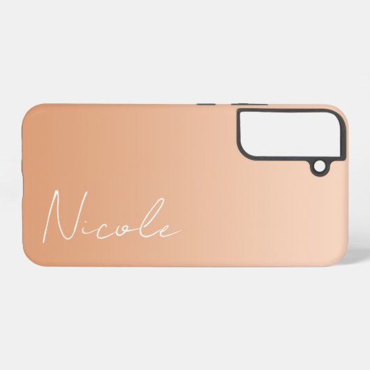 Orange Gradient Handwriting Script Personalisiert Samsung Galaxy Hülle (Rückseite (Horizontal))