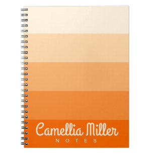 Orange Gradient Personal Notes Monogram Modern Notizblock