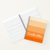 Orange Gradient Personal Notes Monogram Modern Notizblock (Innenseite)