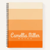 Orange Gradient Personal Notes Monogram Modern Notizblock (Vorderseite)