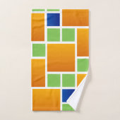 Orange Gradient Squares Badhandtuch Set (Handtuch)