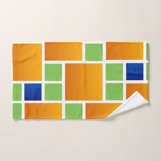 Orange Gradient Squares Badhandtuch Set (Handtuch)
