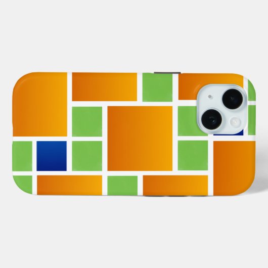 Orange Gradient Squares Case-Mate iPhone Hülle (Rückseite (Horizontal))
