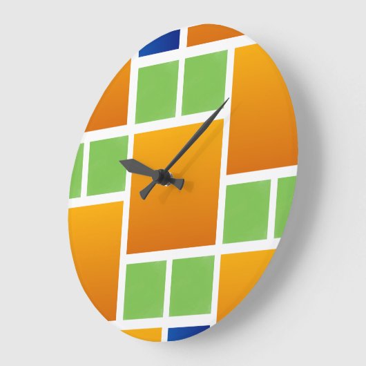 Orange Gradient Squares Große Wanduhr (Winkel)