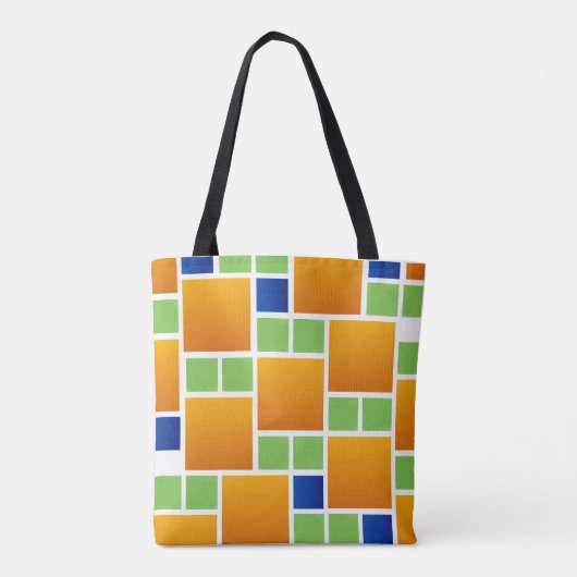 Orange Gradient Squares Tasche (Rückseite)