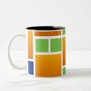 Orange Gradient Squares Zweifarbige Tasse