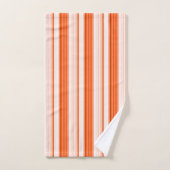 Orange Gradient Stripe Muster Badhandtuch Set (Handtuch)