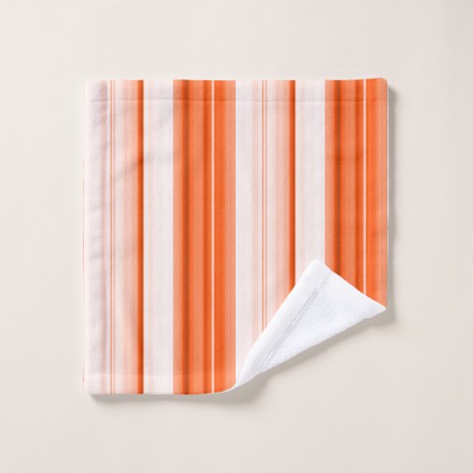 Orange Gradient Stripe Muster Badhandtuch Set (Waschlappen)