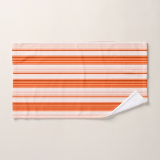 Orange Gradient Stripe Muster Badhandtuch Set (Handtuch)