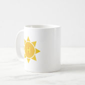 Orange Gradient Sun with Single Letter Monogram Kaffeetasse (Vorderseite Links)