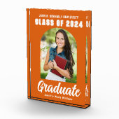 Orange Graduate Arch Modernes Abschluss Geschenk Fotoblock (Rechts)