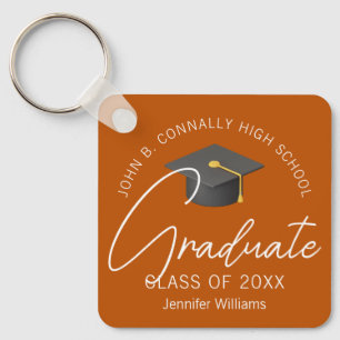 Orange Graduate Custom 2025 Abschluss Schlüsselanhänger