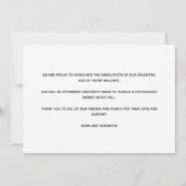 Orange Graduate Foto Black Script Abschluss Ankündigung (Rückseite)