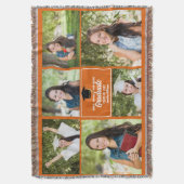 Orange Graduate Foto Collage Custom Abschluss Decke (Vorderseite Vertikal)