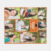 Orange Graduate Foto Collage Custom Abschluss Fleecedecke (Vorderseite (Horizontal))