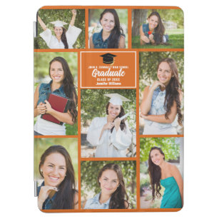 Orange Graduate Foto Collage Custom Abschluss iPad Air Hülle
