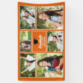 Orange Graduate Foto Collage Graduation Party Banner (Vertikal)