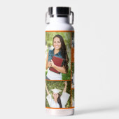 Orange Graduate Foto Collage Moderner Abschluss Trinkflasche (Vorne)