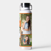 Orange Graduate Foto Collage Moderner Abschluss Trinkflasche (Rückseite)