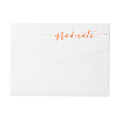 Orange Graduate Script Modern Wrap Um Label (Rückseite)