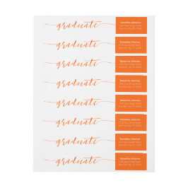 Orange Graduate Script Modern Wrap Um Label