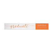 Orange Graduate Script Modern Wrap Um Label (Person)