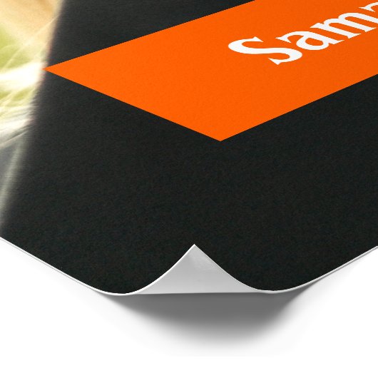 Orange Graduate Script Modernes Foto Poster (Ecke)