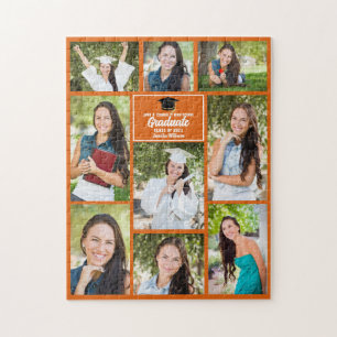 Orange Graduate Senior Foto Collage Abschluss Puzzle