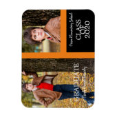 Orange Graduate Simple Two Fotos Abschluss Magnet (Vertikal)
