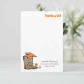 Orange Graduation Cap and Cowboy Boot Dankeskarte (Stehend Vorderseite)