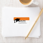 Orange Graduation Cap Label Adressaufkleber (Insitu)