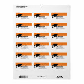 Orange Graduation Cap Label Adressaufkleber (Vorne)