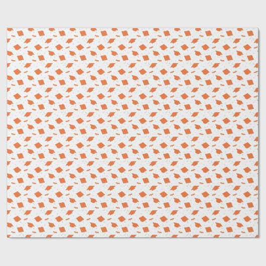 Orange Graduation Cap Toss Geschenkpapier (Flach)
