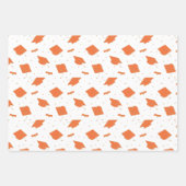 Orange Graduation Cap Toss Geschenkpapier Set (Vorderseite)