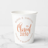 Orange Graduation Party Custom Classic Pappbecher (Rückseite)
